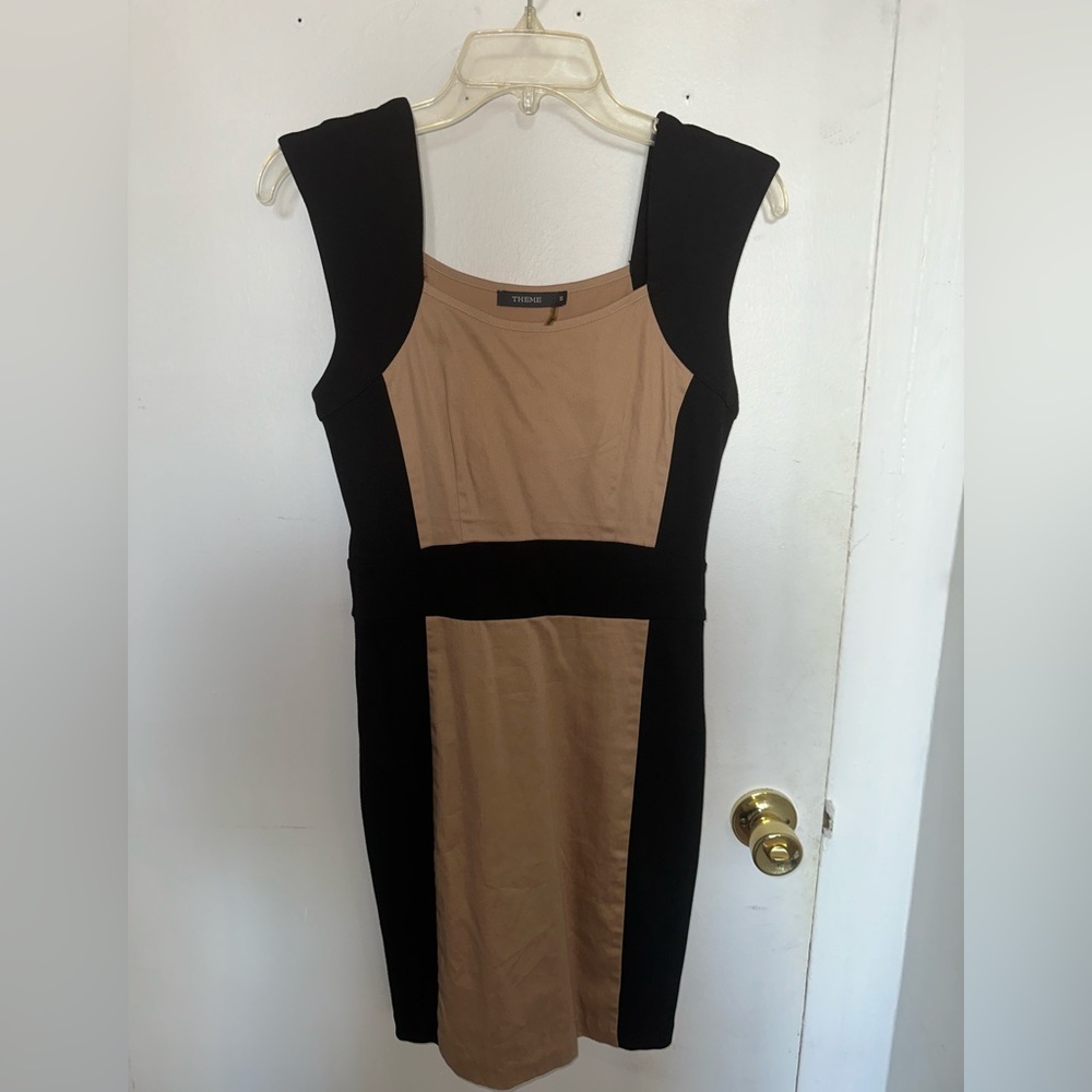 ModCloth Theme Tan/Black Dress Size S